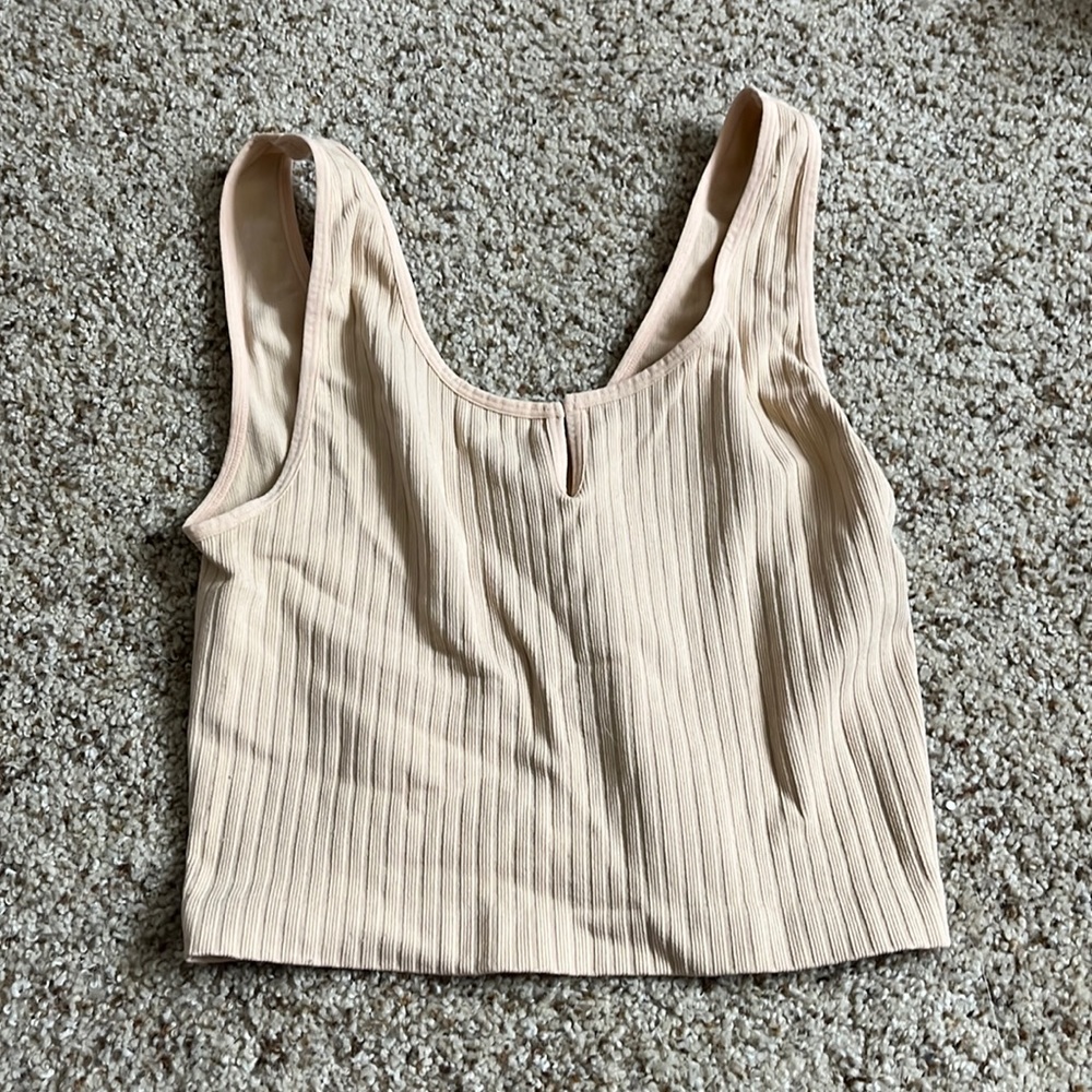 stretchy nude crop with top slit